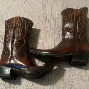 Men's Western Leather Boots in Rich Brown
